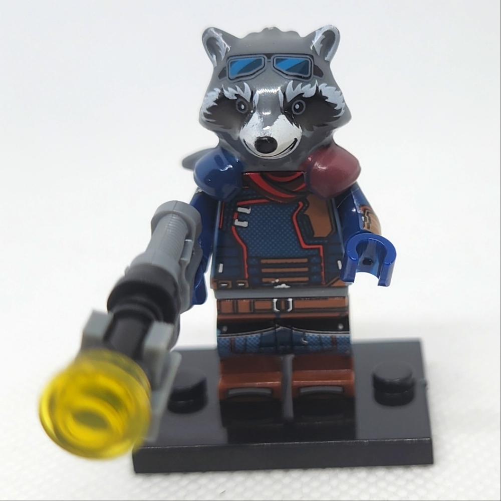 Custom Lego Avengers Infinity  Rocket Racoon Minifigure Guardians w/ Weapon